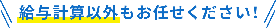 給与計算以外もお任せください